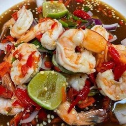 ยำนำ้ปลาร้ากุ้งสุก