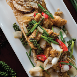 เนื้อปลาผัดพริกไทยดำ