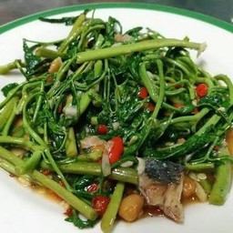 ผัดกระเฉดปลาเค็ม