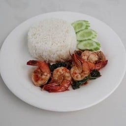 ข้าวกะเพรากุ้ง