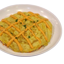 ข้าวไข่เจียวซอสไข่กุ้ง