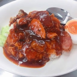 ข้าวหมูแดง+หมูกรอบ