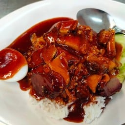 ข้าวหมูแดง+หมูกรอบ(พิเศษ)