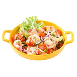 ยำหมูยอไข่แดงเค็มกุ้ง