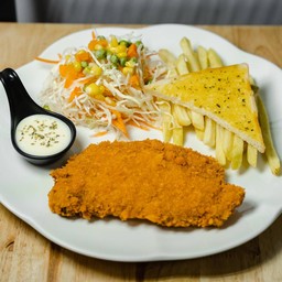 สเต็กหมูทอดกรอบซอสครีม