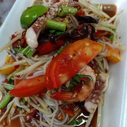 ตำซั่วกุ้งสุก, ปลาหมึก, ปลาร้า