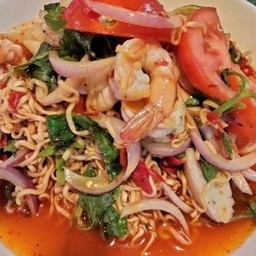 ยำมาม่า+กุ้ง