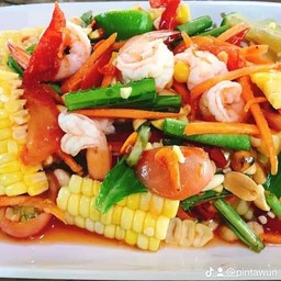 ตำข้าวโพดไทยกุ้งสุก