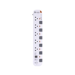 Toshino Plug 5 Way 6 Switch 2 USB 5M (P5375USB-5M WG) White