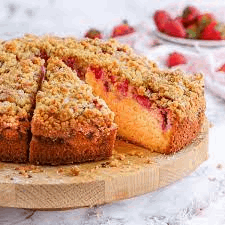 Strawberry crumble cake