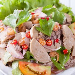 ยำวุ้นเส้นหมูสับ หมูยอ