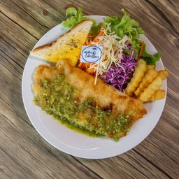 สเต็กปลาย่าง(น้ำจิ้มซีฟู้ด)