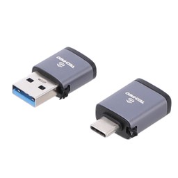TECHPRO Adapter OTG Converter Set USB-C  USB-A (3.0A) Black