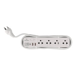 TECHPRO Plug 4 Way 1 Switch 2xUSB-A 1xType-C