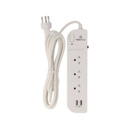 TECHPRO Plug 3 Way 1 Switch 2xUSB 2.1A 3M. PLG02