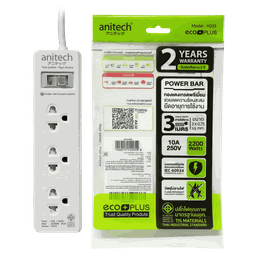 Anitech Plug TIS 3 Way 1 Switch 2M. H233 White