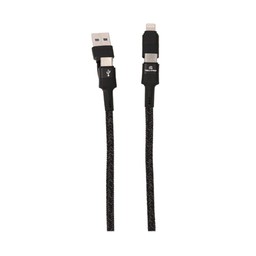 TECHPRO 4-in-1 Multifunctional Fast Charge & Data Sync Cable 1.2 M (TP-C03) Black