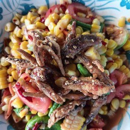 ตำข้าวโพดปลากรอบปลาร้า