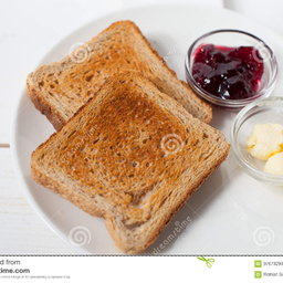 Toast butter jam ขนมปังปิ้งเนยแยม