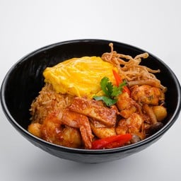 ข้าวผัดต้มยำทะเลไข่ข้น