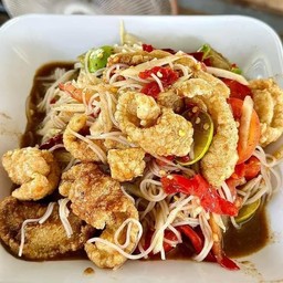 ตำขนมจีน แคปหมู