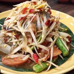 ตำปูปลาร้านัวๆกุ้งสด