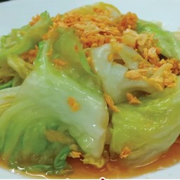 กระหลำผัดน้ำปลาราดข้าว