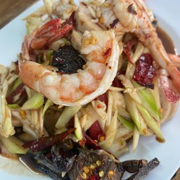 ตำมะม่วง ปลาร้า กุ้งสุก / กุ้งสด