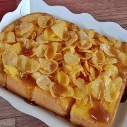 ปังปิงเนย+คอนแฟรก+ราดคาราเมล