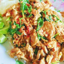 ข้าว.กระเพราหมูชิ้น