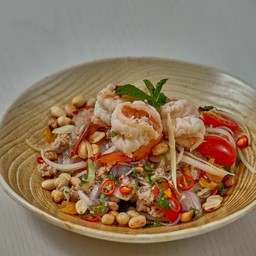 ยำวุ้นเส้นโบราณกุ้งสดหมูสับ