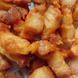 หมูสามชั้นทอดน้ำปลาราดข้าว