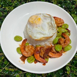 ข้าวผัดสะตอกะปิ (ราดข้าว)