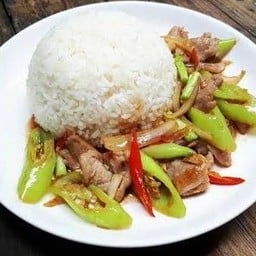 ข้าวราดผัดพริกหยวก