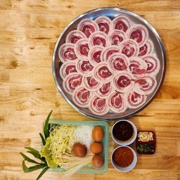 จิ้มจุ่มรวม XL (หมูนุ่ม+สันคอ+ตับ+ทะเล)+ชุดผัก