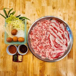 เนื้อกระทะ XL (เนื้อออส+น่องลาย+โหนก+ริ้วขาว)+ชุดผัก