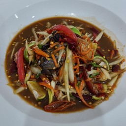 @1. ตำลั่นทุ่ง ( มะละกอ) ปูนาปลาร้าต้มนัว