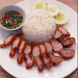ข้าวหมูสามชั้นทอด