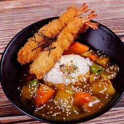 ข้าวแกงกระหรี่กุ้งคัทซึ