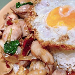 ข้าวหน้ากระเพราไก่ไข่ดาว