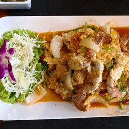 กรรเชียงปูผัดผงกะหรี่