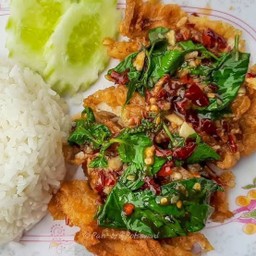 กะเพราไก่กรอบ