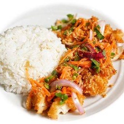 ข้าวยำซี้ดไก่ทอด