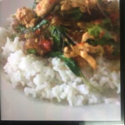 ข้าวกระเพราวุ้นเส้นไก่