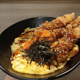 ข้าวไข่ข้นกุ้งทอด