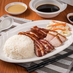 ข้าวหน้าบาร์บีคิว รวมมิตร 3 อย่าง