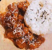 ข้าวไก่ทอดซอสบาบีคิว