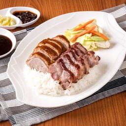 ข้าวหน้าบาร์บีคิว รวมมิตร 2 อย่าง