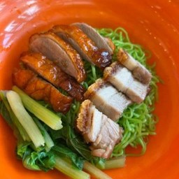 บะหมี่เป็ด + หมูกรอบ