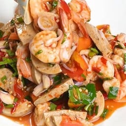 ยำหมูยอกุ้งสด